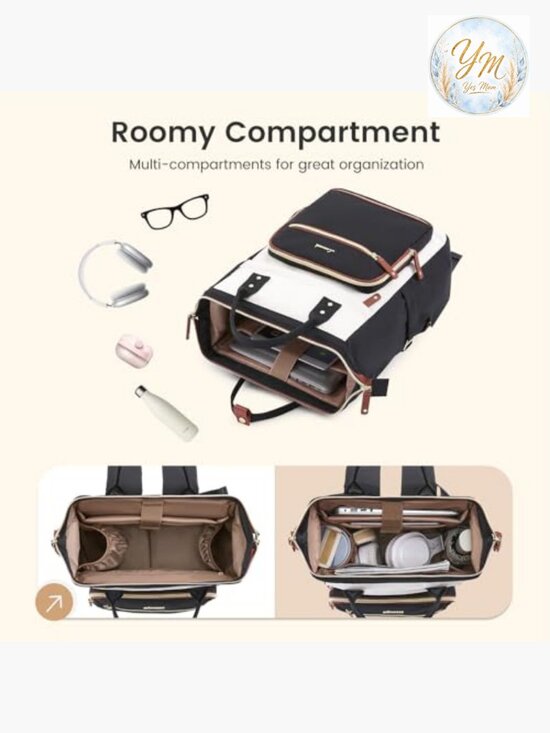 Large Capacity Laptop Backpack with Anti-Theft Pocket, USB Charging Port,
